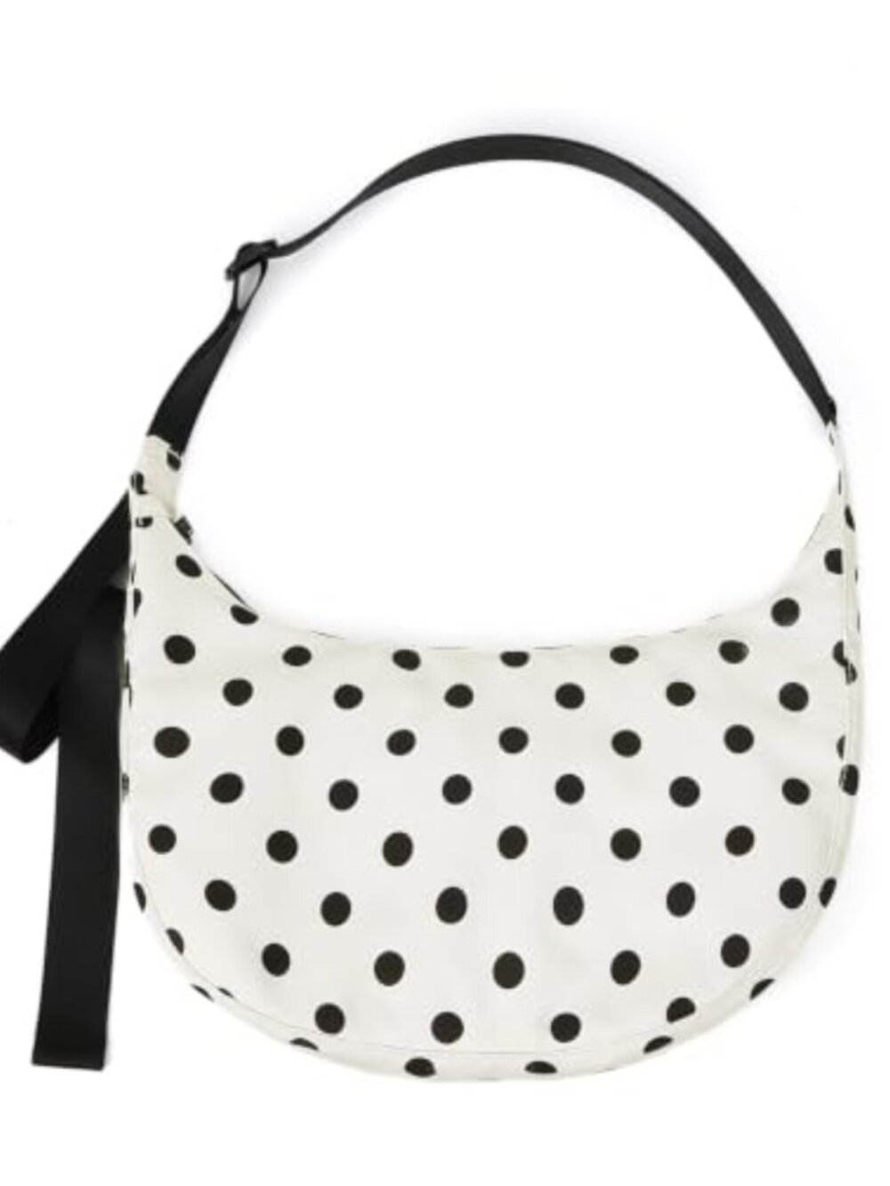 Nylon Crescent Hobo Shoulder Bag Polka Dot Crossbody for Women